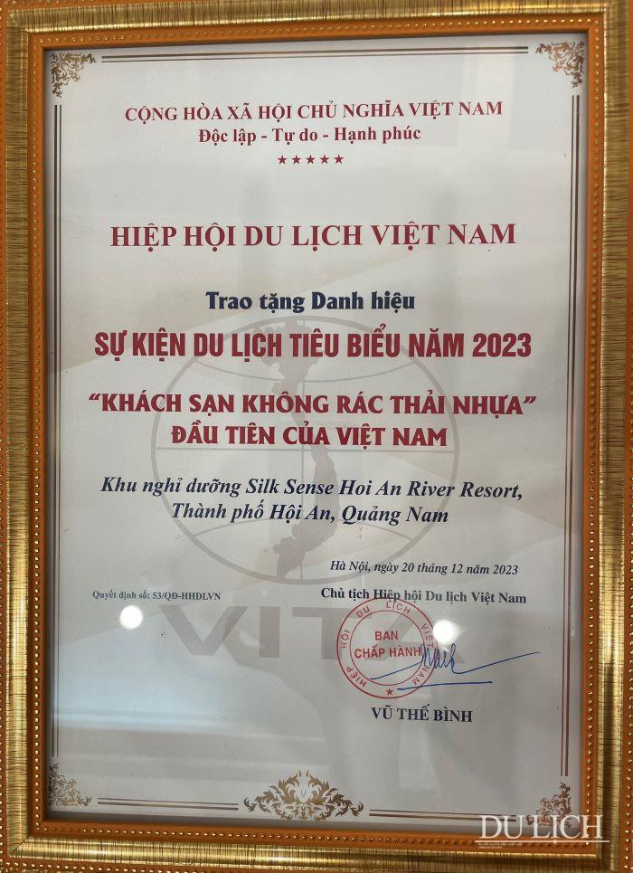 HHDLVN ghi nhận đóng góp của Silk Sense Hoi An River Resort năm 2023